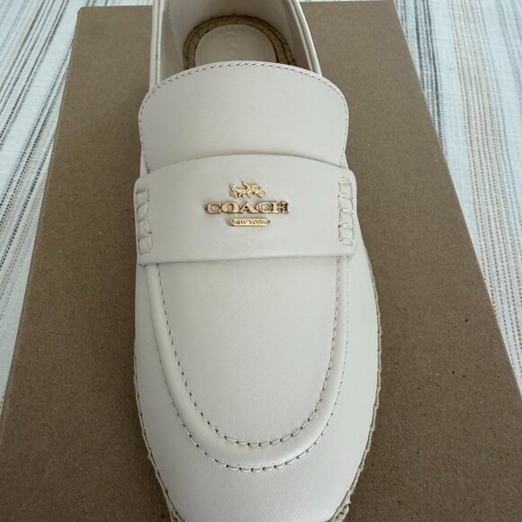 NWB Women's Coach Lockup Loafer Espadrille Shoe Chalk US 8.5B /EUR 39B - Picture 1 of 5